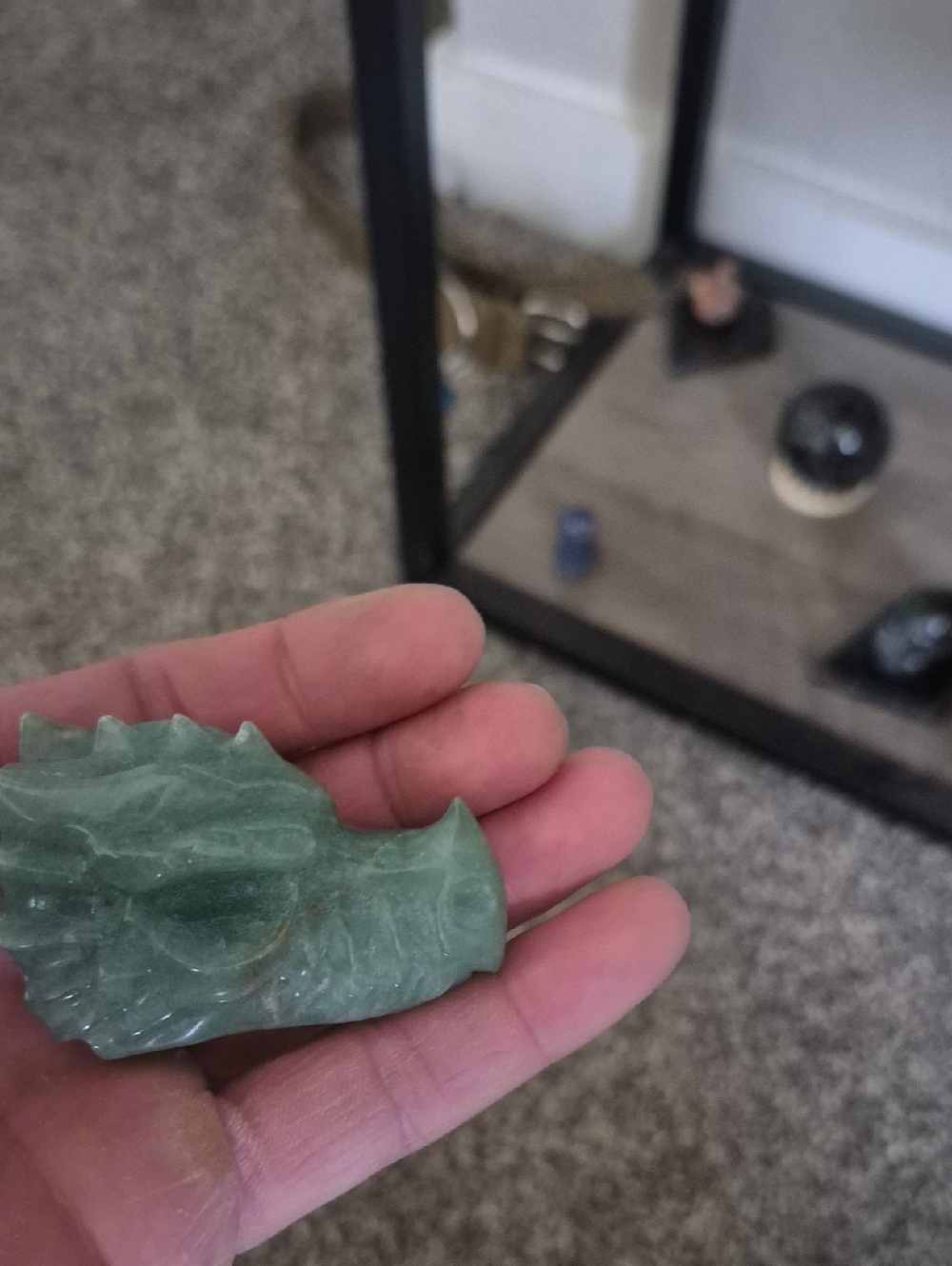 Green Jade Dragon Figurine for Reptile Décor